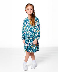 Jersey Dress Green Cat Print - H20Z86_006