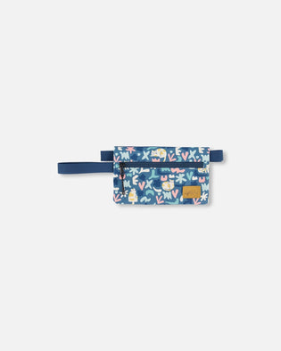 Double Pencil Case Green Cat Print - H20ZEC_006