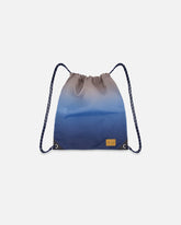 Drawstring Bag Blue And Beige Gradient