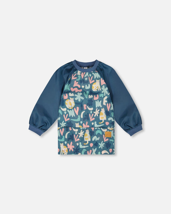 School Apron Green Cat Print - H20ZTA_006