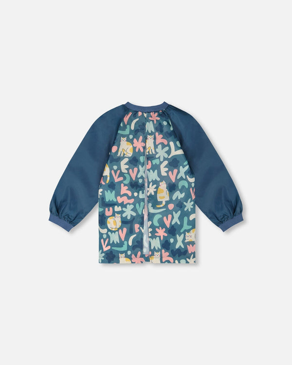 School Apron Green Cat Print - H20ZTA_006