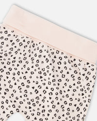 Organic Cotton Jersey Sweater And Pants Set Peach Animal Print - H30A11_3H056