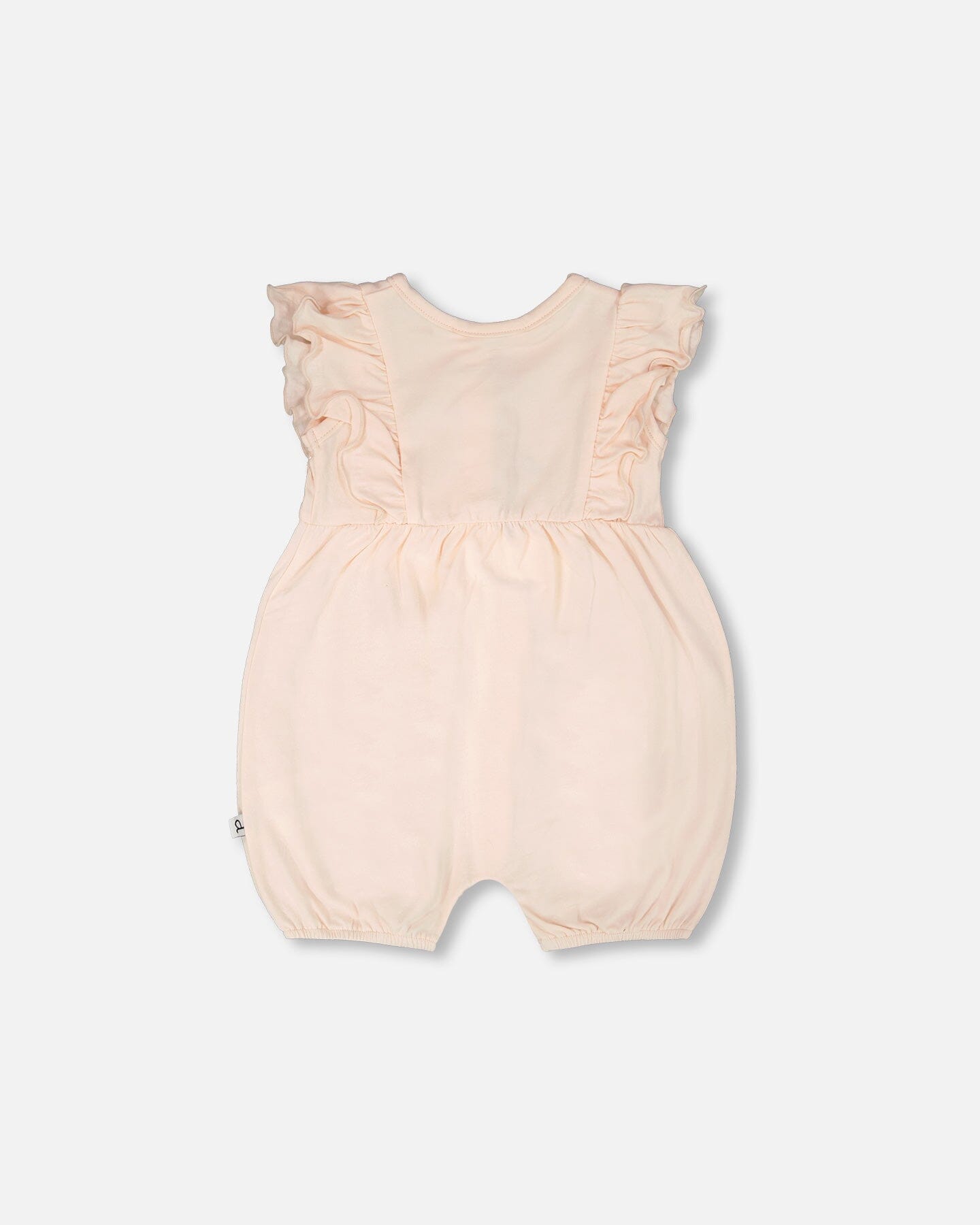 Organic Cotton Jersey Romper With Frills Peach - H30A41_06006