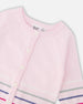 Cotton Knit Striped Button Front Cardigan Light Pink - H30BT31_06007