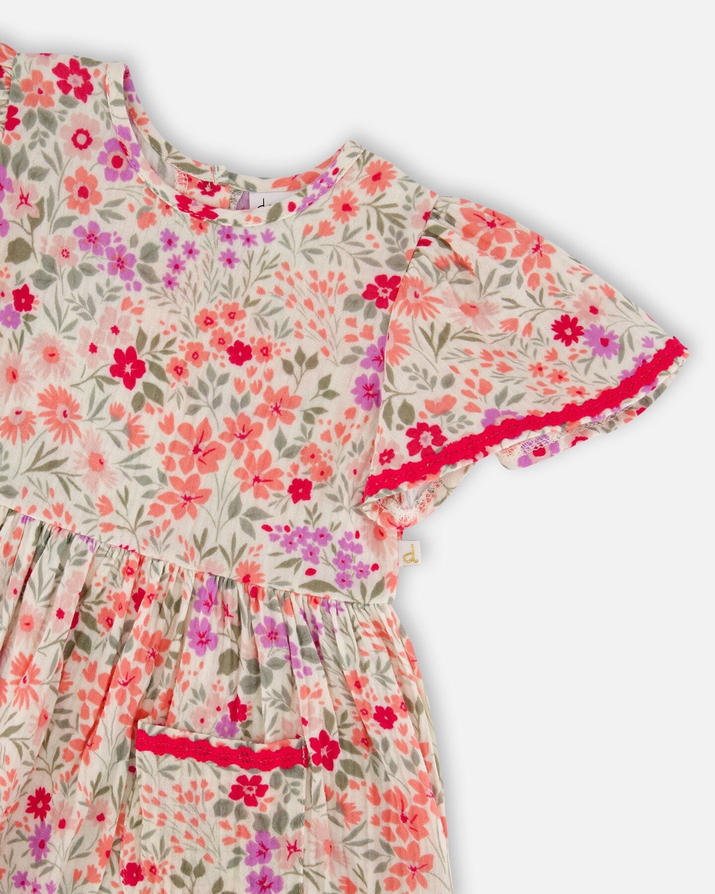 Muslin Dress Off White Printed Flowers - H30F87_3H050