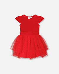 Bi-Material Dress Red - H30H88_07620