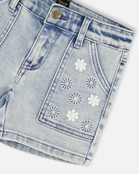 Light Blue Denim Shorts - H30I28_01250