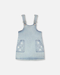 Light Blue Denim Overall Dress - H30I41_01250