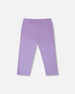 Organic Cotton Jersey Capri Mauve With Knee Screen Hearts Appliqués - H30M60_05130