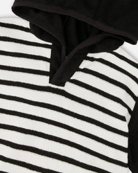 Hooded Terry T-Shirt With Shorts Set Black And White Stripes - H30OB12_04810