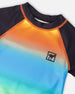 Short Sleeve Rashguard Orange Blue And Green Gradient - H30OB67_3H163