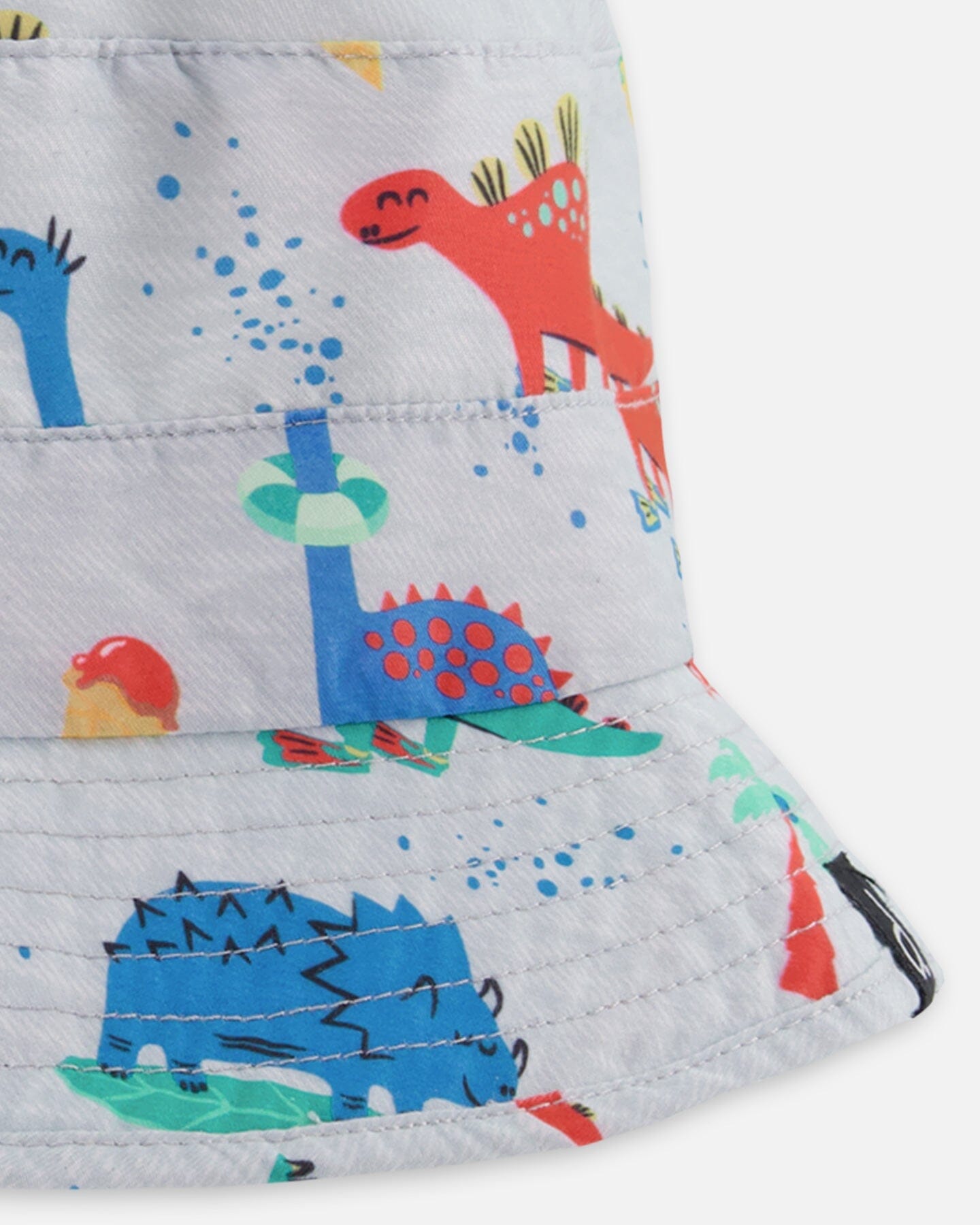Recycled Polyester Beach Hat Blue Baby Dinosaur Print - H30OBC_3H161