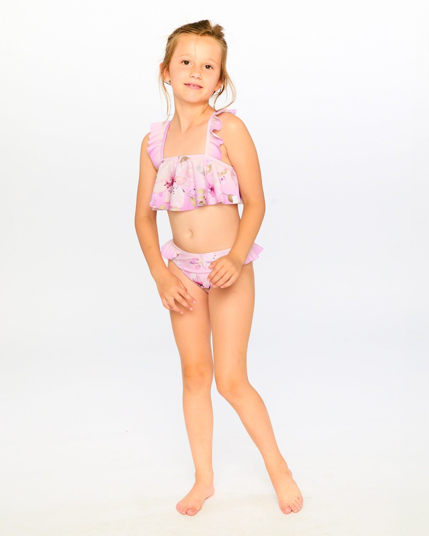 Two-Piece Swimsuit Purple Flower Print - H30OG12_3H143