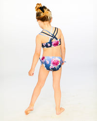 Two-Piece Swimsuit Blue Rose Print - H30OG23_3H144