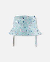Beach Hat Blue Seahorse Print