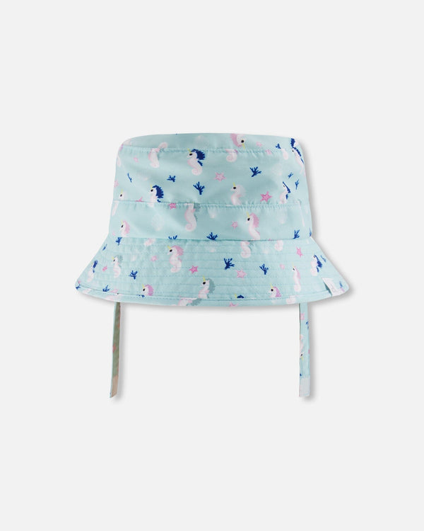 Beach Hat Blue Seahorse Print - H30OGC_3H150
