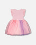 Bi-Material Mesh Dress Pale Pink - H30Q92_06060