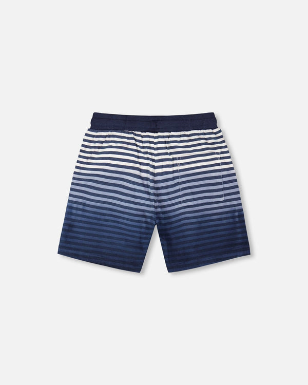 Organic Cotton Shorts Blue Gradient Stripes - H30T26_3H105