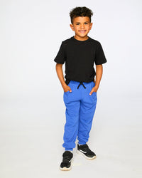 French Terry Sweatpants With Cross Seams Royal Blue - H30U24_04640