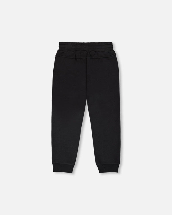 French Terry Sweatpants With Cross Seams Black - H30U24_09990