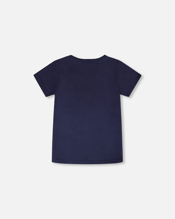 Jersey T-Shirt With Chest Pocket Dark Blue - H30U69_04810