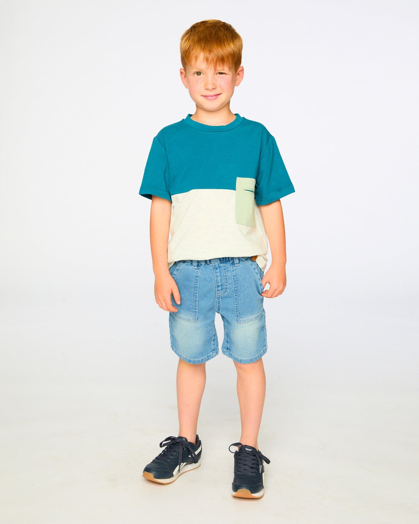 Organic Cotton Colorblock Jersey T-Shirt With Chest Pocket Heather Grey - H30U70_01930