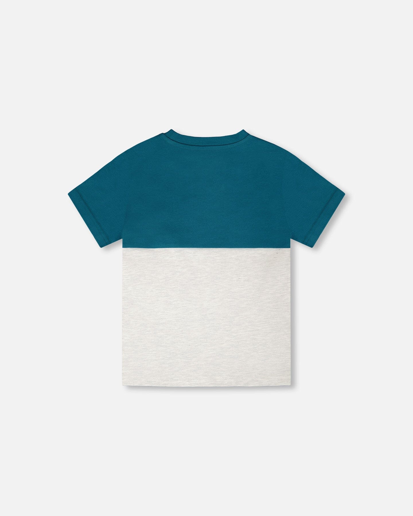 Organic Cotton Colorblock Jersey T-Shirt With Chest Pocket Heather Grey - H30U70_01930