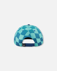Cap Teal Printed Checkerboard - H30VBC_3H190