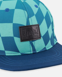 Cap Teal Printed Checkerboard - H30VBC_3H190