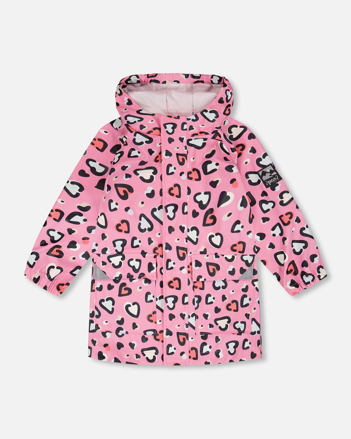 Rain Jacket In Polyurethane Pink Heart Print - H30W50_3H024