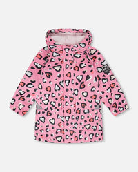 Rain Jacket In Polyurethane Pink Heart Print - H30W50_3H024