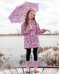 Rain Jacket In Polyurethane Pink Heart Print - H30W50_3H024
