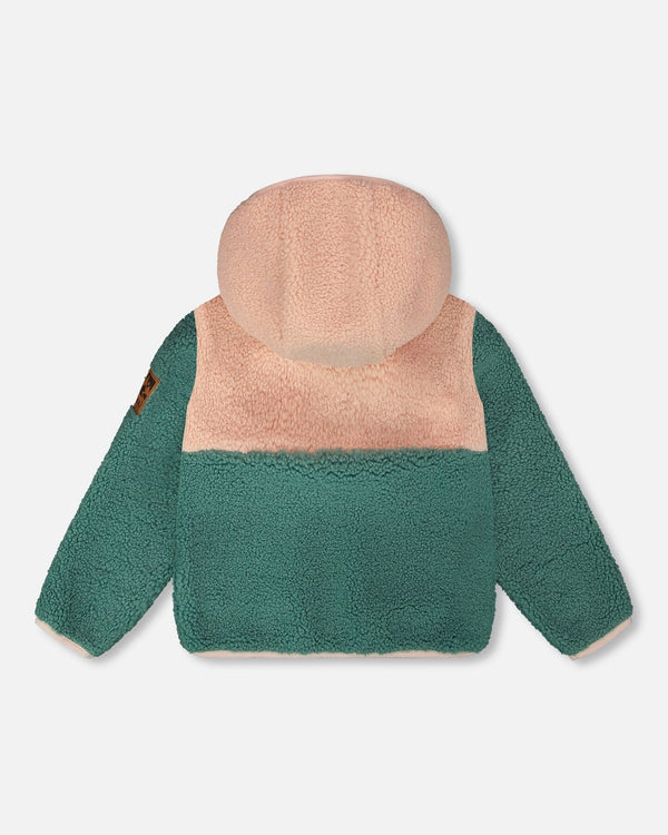 Sherpa Jacket Light Pink Colorblock - H30W60_06003