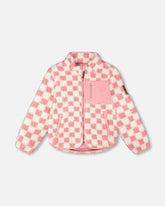 Sherpa Jacket Pink Checkerboard