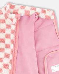 Sherpa Jacket Pink Checkerboard - H30W61_3H040