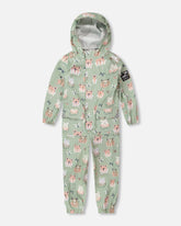 Rain One-Piece In Polyurethane Green Frog Print