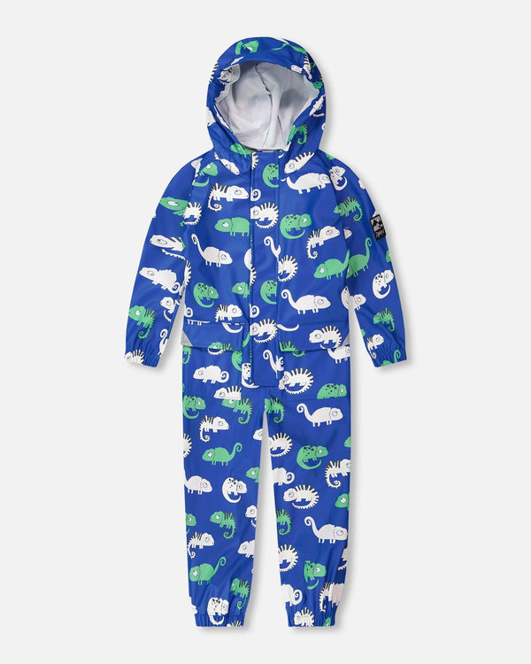 Rain One-Piece In Polyurethane Blue Chameleon Print - H30W72_3H023
