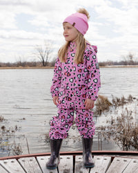 Rain One-Piece In Polyurethane Pink Heart Print - H30W72_3H024