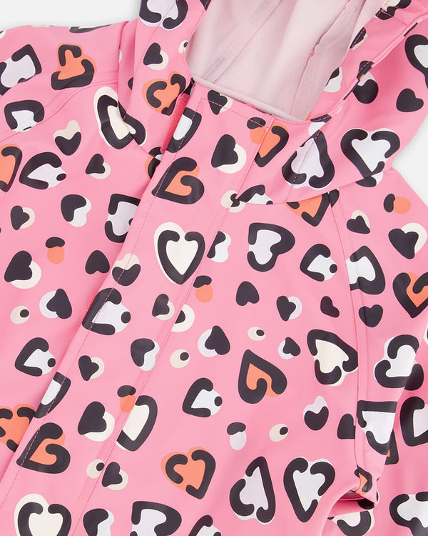Rain One-Piece In Polyurethane Pink Heart Print - H30W72_3H024