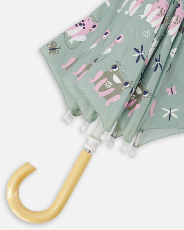 Color-Changing Umbrella Green Frog Print - H30WPR_3H022