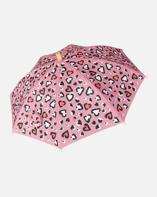 Color-Changing Umbrella Pink Hearts Print - H30WPR_3H024