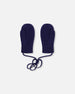 Baby Knit Mittens With Cord Navy Blue - H30WT25_04790