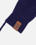 Baby Knit Mittens With Cord Navy Blue - H30WT25_04790