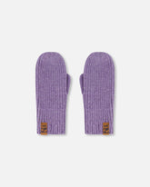 Ribbed Knit Mittens Lavender