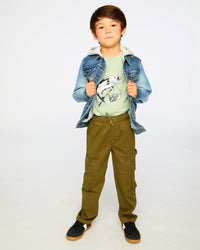 Stretch Twill Carpenter Pants Dark Khaki Green - H30YB21_03720