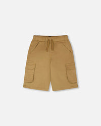 Stretch Twill Bermuda With Cargo Pockets Beige - H30YB27_01720