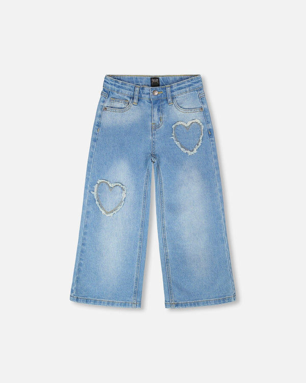 Wide Leg Light Blue Denim Jeans - H30YG20_01250