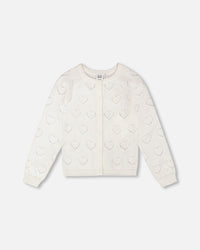 Pointelle Knit Cardigan Off-White - H30YGT30_01010