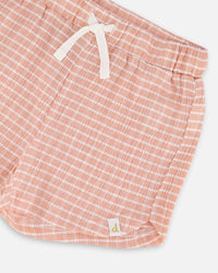 Crinkle Short Light Old Pink Pants & Shorts Deux par Deux 
