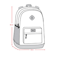 Kids Backpack Black Retro Flower Print - H20ZSD_013
